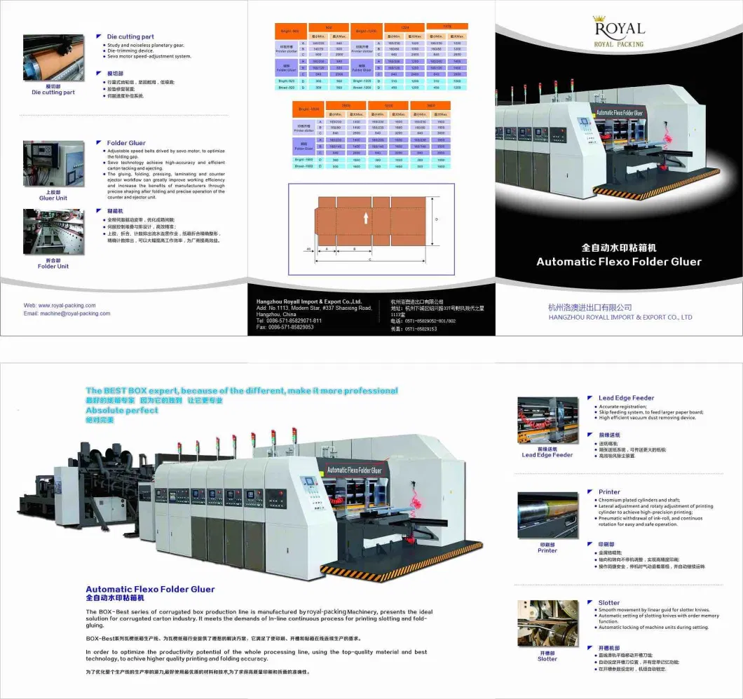 Full Automatic Printing Slotting Machine with Inline Carton Folder Gluer