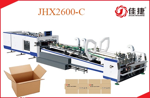 Jhx2600-C Automatic Straight Line Carton Box Corrugated Falling Type Box Folder Gluer